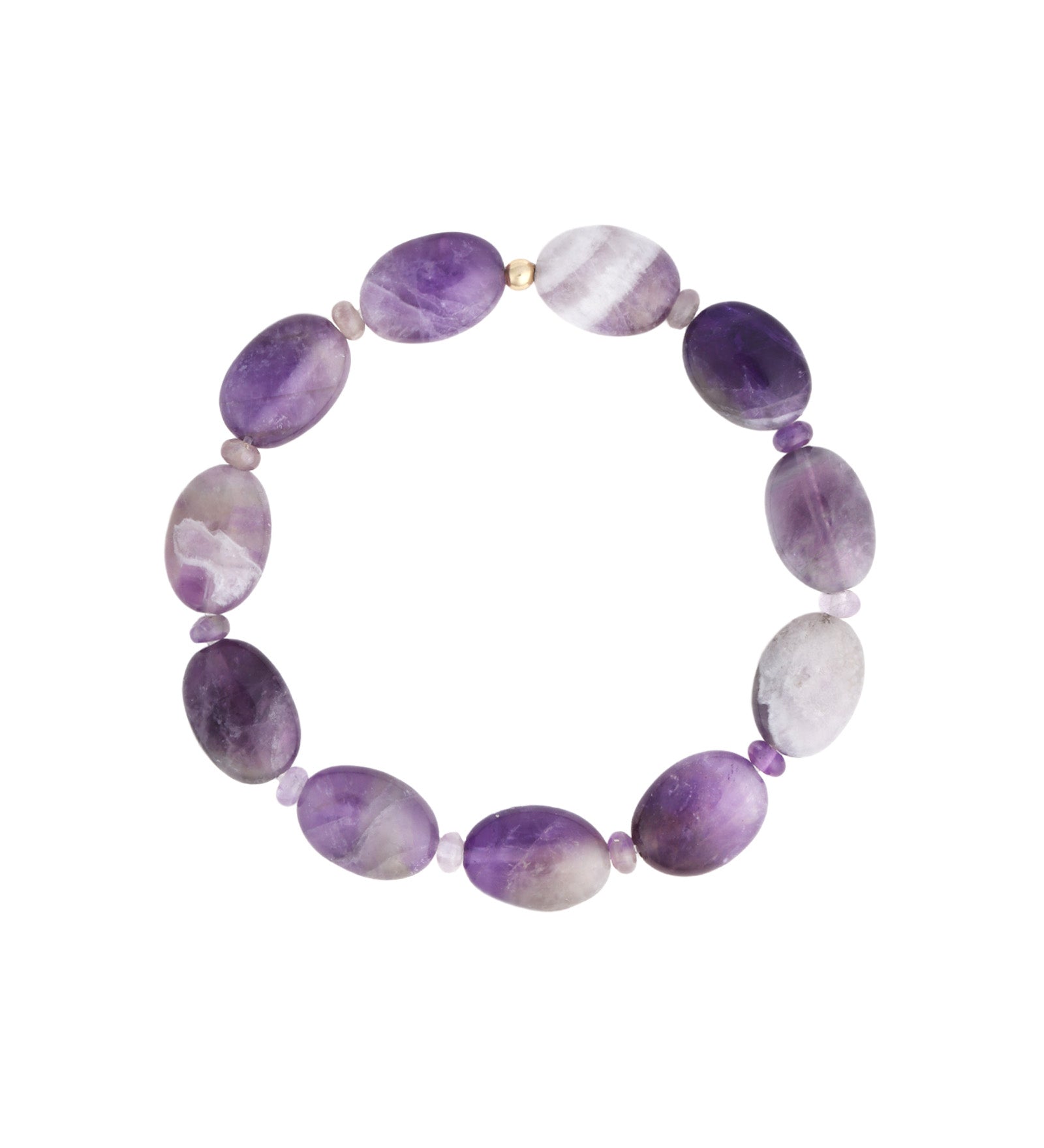 Cause We Care-Oval Amethyst Beaded Bracelet-Bracelets-14k Gold Filled, Amethyst-Blue Ruby Jewellery-Vancouver Canada