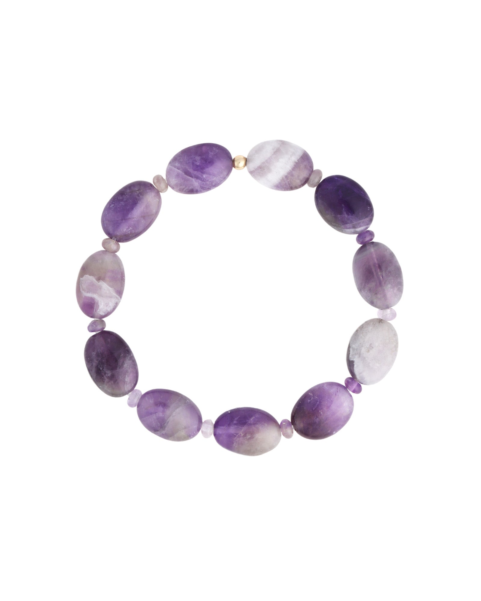 Cause We Care-Oval Amethyst Beaded Bracelet-Bracelets-14k Gold Filled, Amethyst-Blue Ruby Jewellery-Vancouver Canada