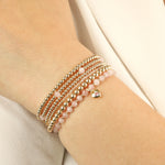 Cause We Care-Heart Charm Beaded Bracelet-Bracelets-Blue Ruby Jewellery-Vancouver Canada