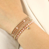 Cause We Care-Heart Charm Beaded Bracelet-Bracelets-Blue Ruby Jewellery-Vancouver Canada