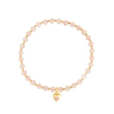Cause We Care-Heart Charm Beaded Bracelet-Bracelets-14k Gold Filled, 14k Gold Vermeil, Rose Quartz-Blue Ruby Jewellery-Vancouver Canada