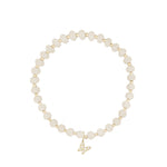 Butterfly Charm Beaded Moonstone Bracelet 14k Gold Filled, Moonstone, Cubic Zirconia