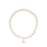 Butterfly Charm Beaded Moonstone Bracelet 14k Gold Filled, Moonstone, Cubic Zirconia