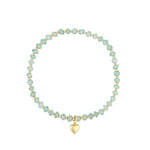 Heart Charm Beaded Apatite Bracelet 14K Gold Filled, 14k Gold Vermeil, Apatite