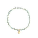 Heart Charm Beaded Apatite Bracelet 14K Gold Filled, 14k Gold Vermeil, Apatite