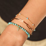 Cause We Care-Shell Charm Beaded Turquoise Bracelet-Bracelets-Blue Ruby Jewellery-Vancouver Canada