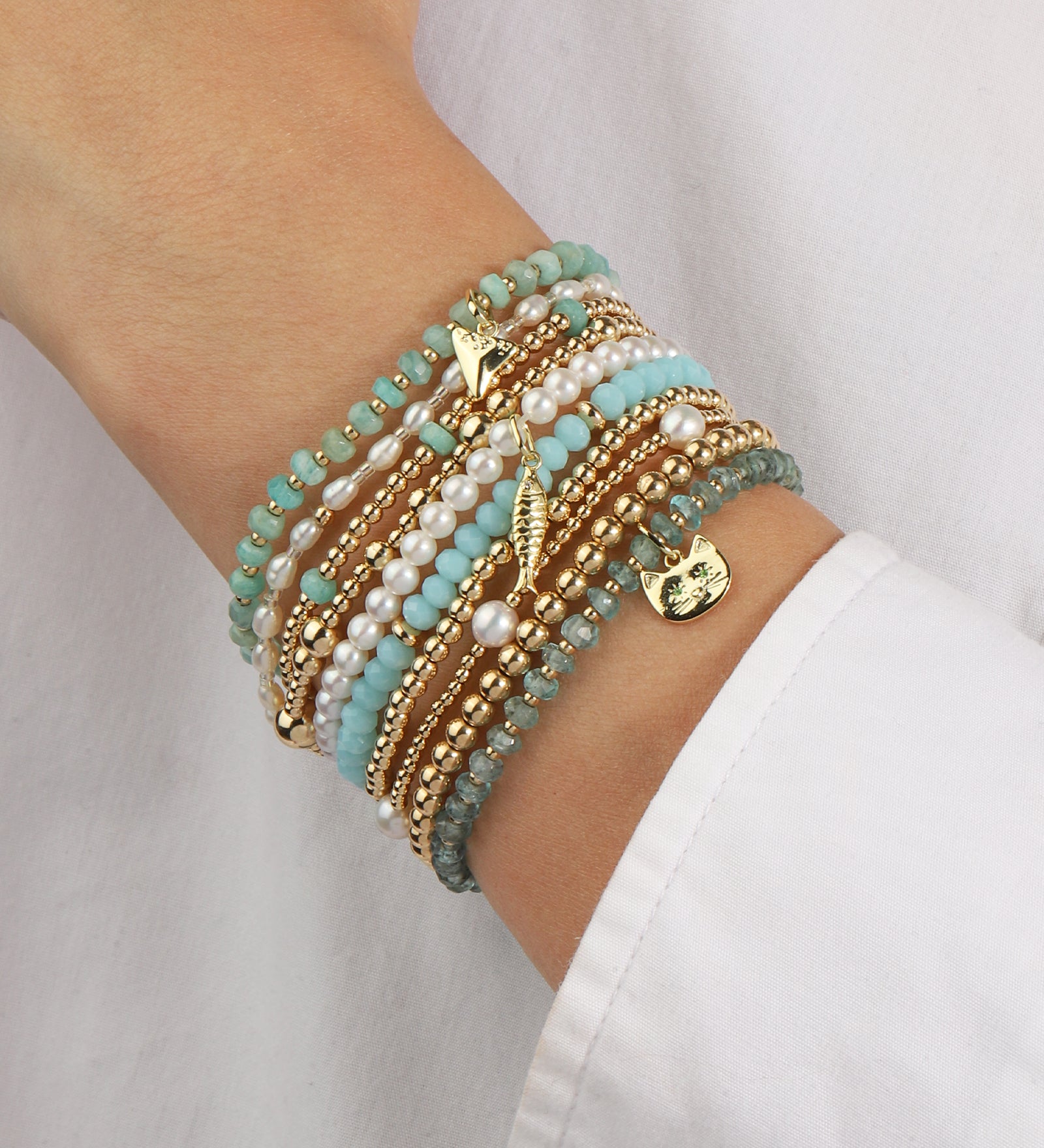 Cause We Care-Crystal 5 Saucer Bracelet | 4mm-Bracelets-Blue Ruby Jewellery-Vancouver Canada