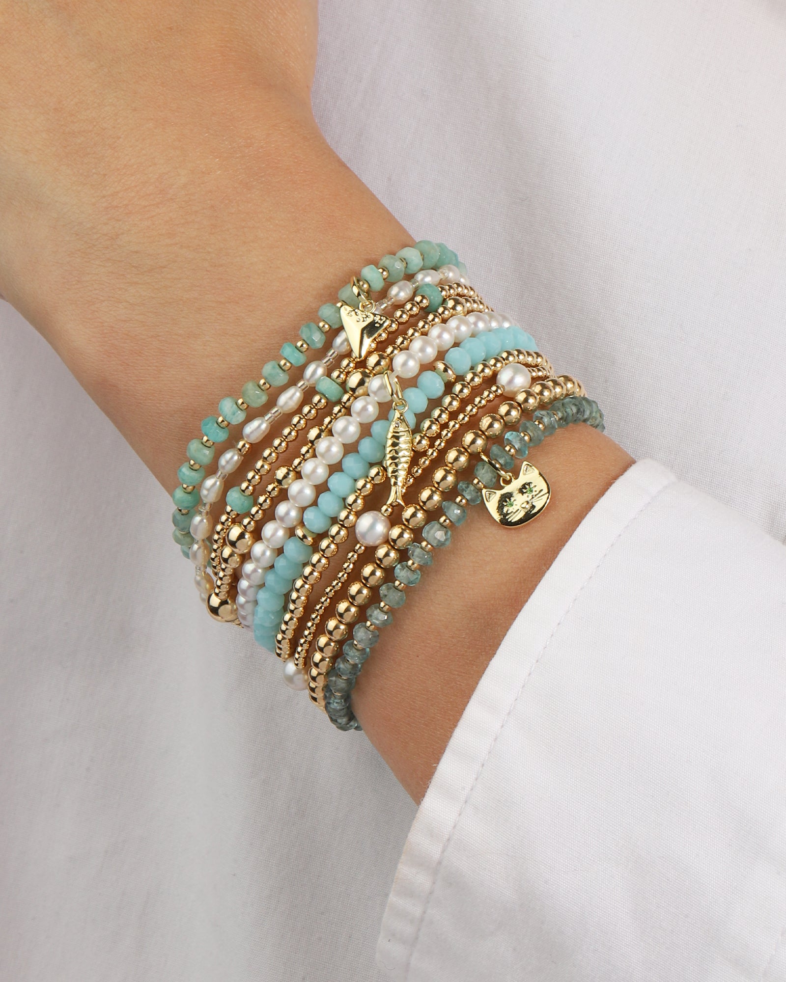 Cause We Care-Crystal 5 Saucer Bracelet | 4mm-Bracelets-Blue Ruby Jewellery-Vancouver Canada