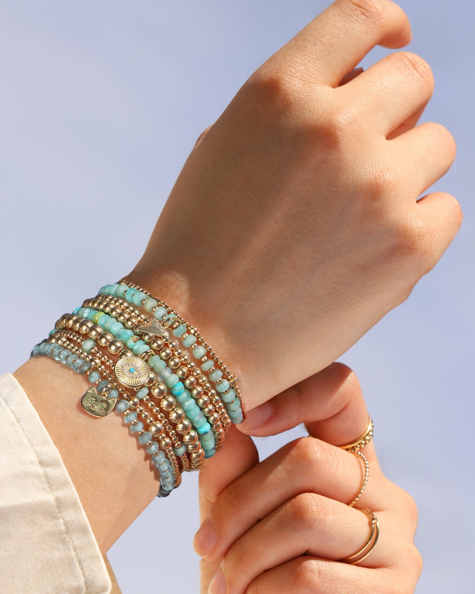 Cause We Care-Shark Tooth Charm Beaded Bracelet-Bracelets-Blue Ruby Jewellery-Vancouver Canada