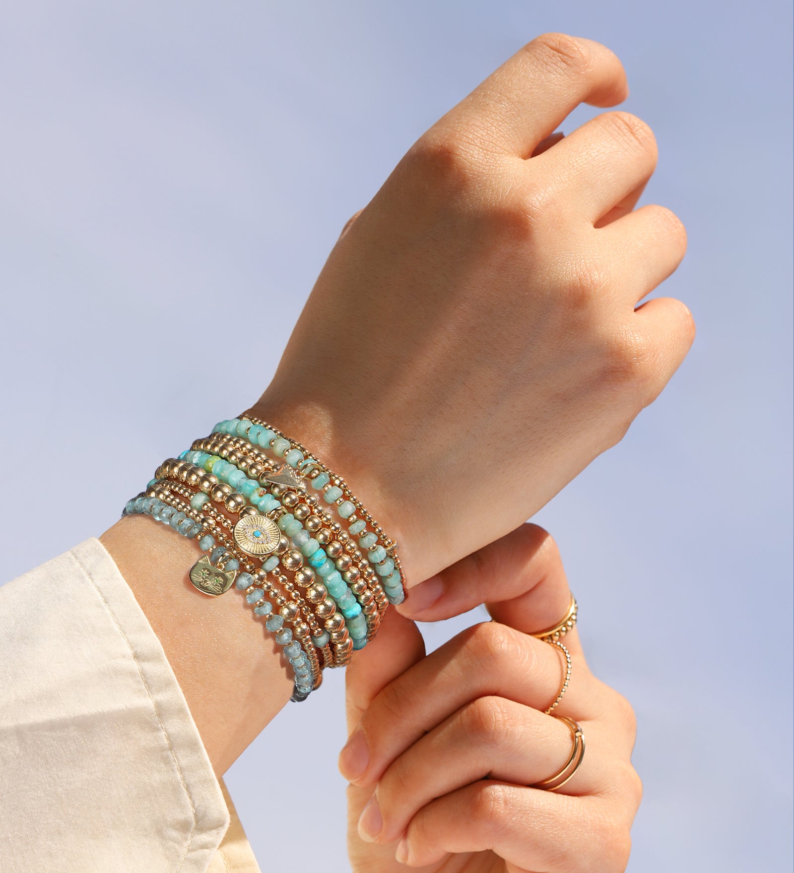 Cause We Care-Evil Eye Charm Beaded Bracelet-Bracelets-Blue Ruby Jewellery-Vancouver Canada