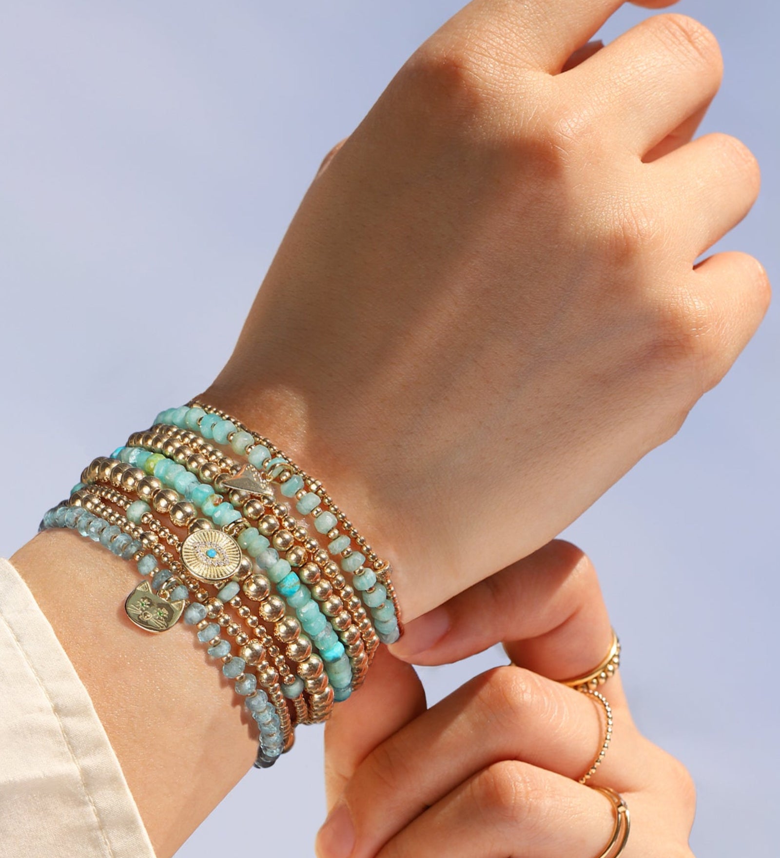 Cause We Care-Beaded 7 Stone Bracelet | 2.5mm-Bracelets-Blue Ruby Jewellery-Vancouver Canada