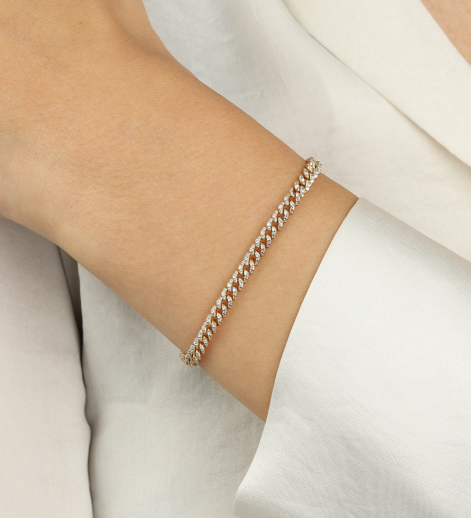 Goldhive-Diamond Curb Chain Bracelet-Necklaces-Blue Ruby Jewellery-Vancouver Canada