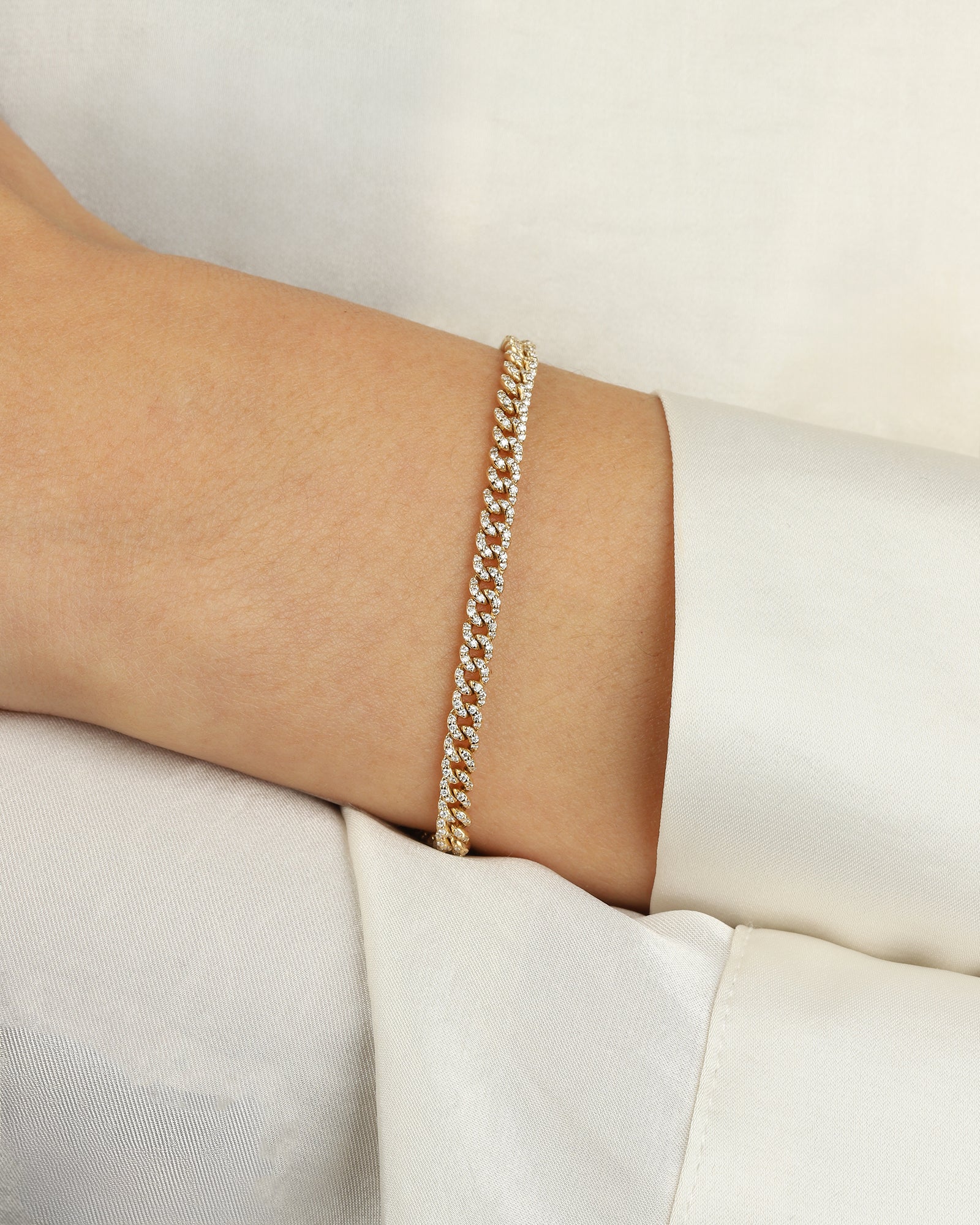 Goldhive-Diamond Curb Chain Bracelet-Necklaces-Blue Ruby Jewellery-Vancouver Canada