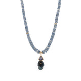 Fish Trillium Stone Necklace 18k Rose Gold, 14k Yellow Gold