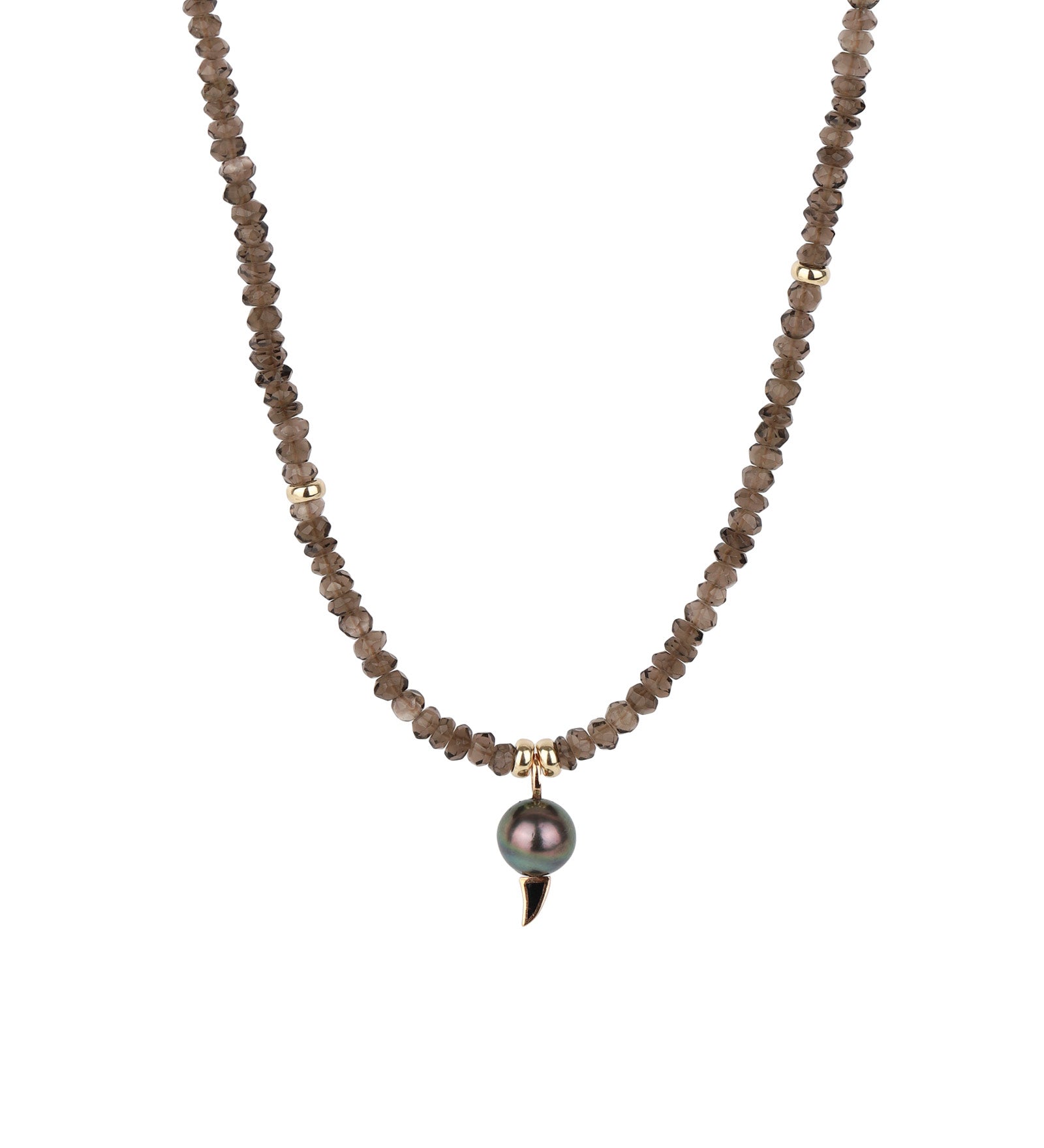 Tahitian Pearl Fin Necklace 18k Rose Gold, 14k Yellow Gold