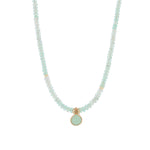 Small Shell Stone Necklace 18k Rose Gold, 14k Yellow Gold