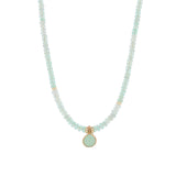 Small Shell Stone Necklace 18k Rose Gold, 14k Yellow Gold