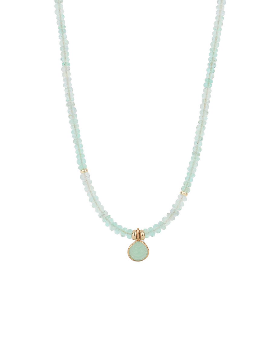 Small Shell Stone Necklace 18k Rose Gold, 14k Yellow Gold