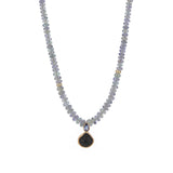 Shell Teardrop Stone Necklace 18k Rose Gold, 14k Yellow Gold