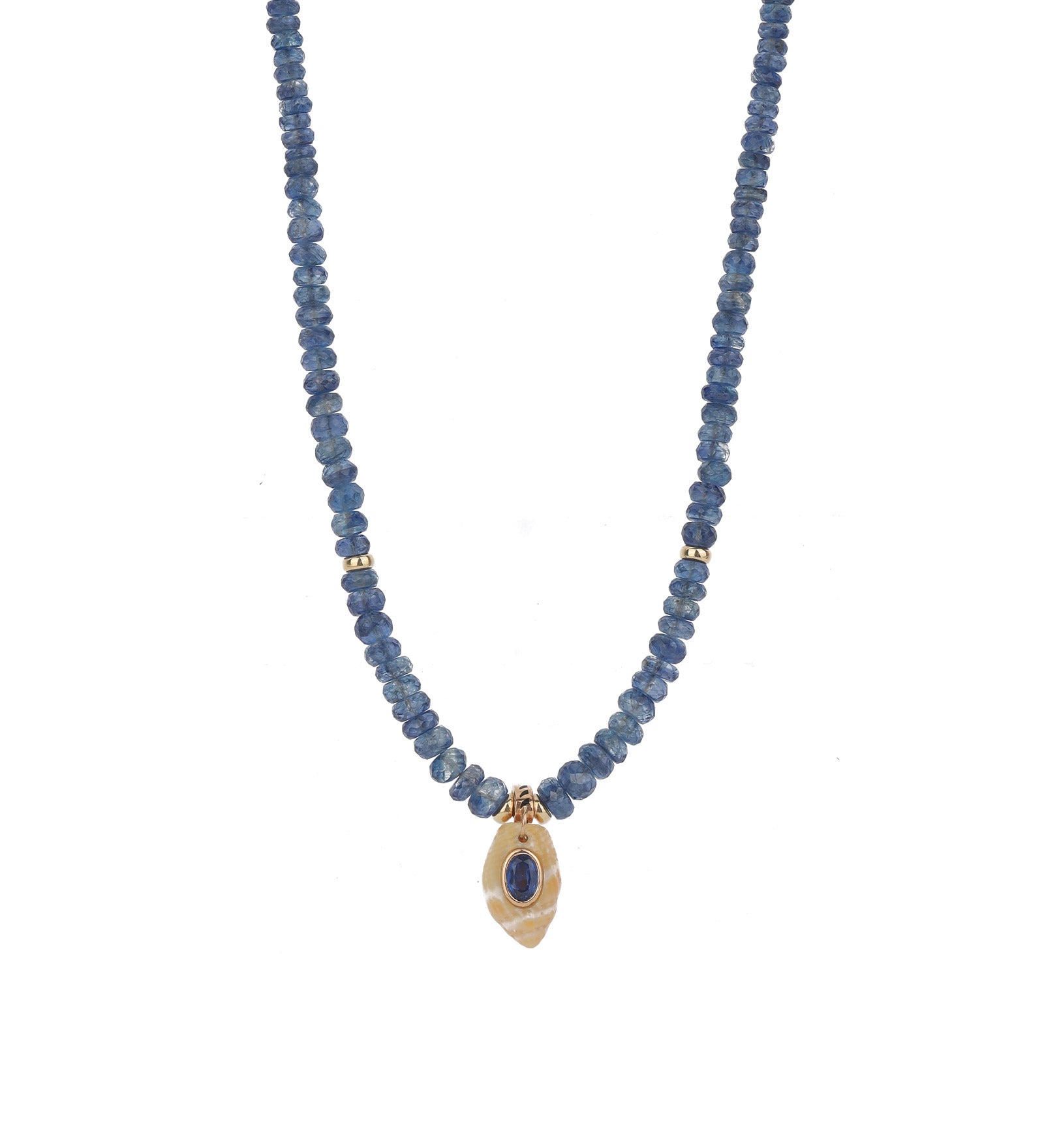 Shell Stone Necklace 18k Rose Gold, 14k Yellow Gold