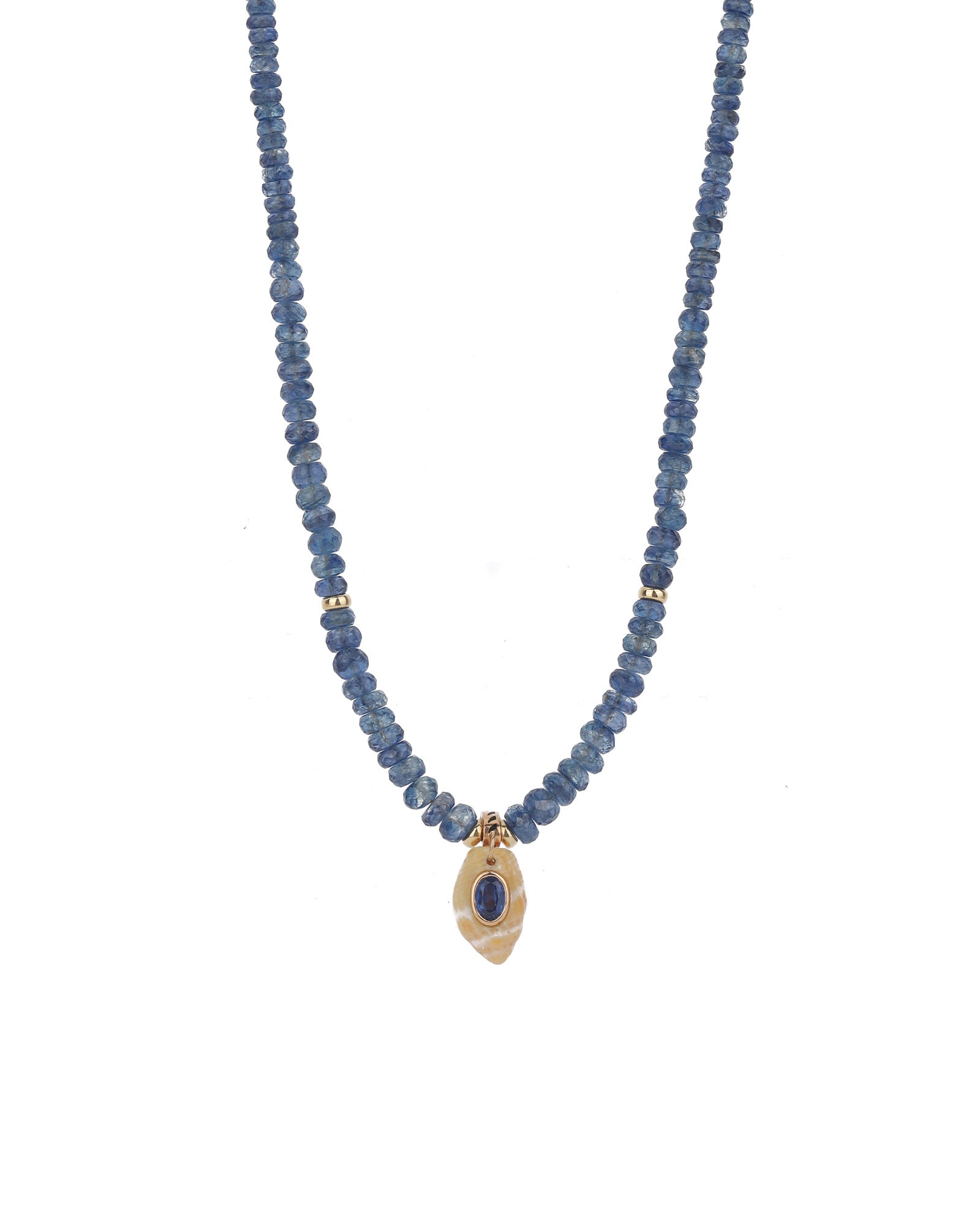 Shell Stone Necklace 18k Rose Gold, 14k Yellow Gold
