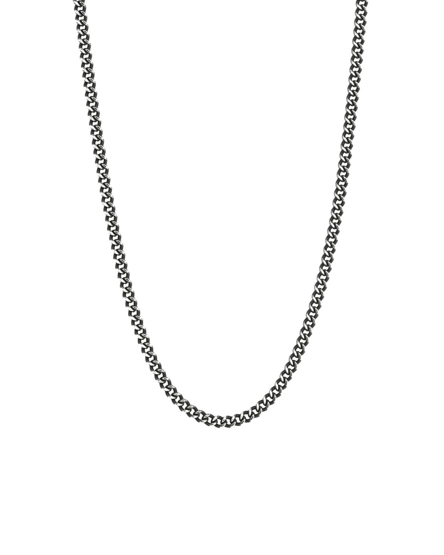 Curb Chain Necklace | 2.3mm Oxidized Sterling Silver / 22" - 24"