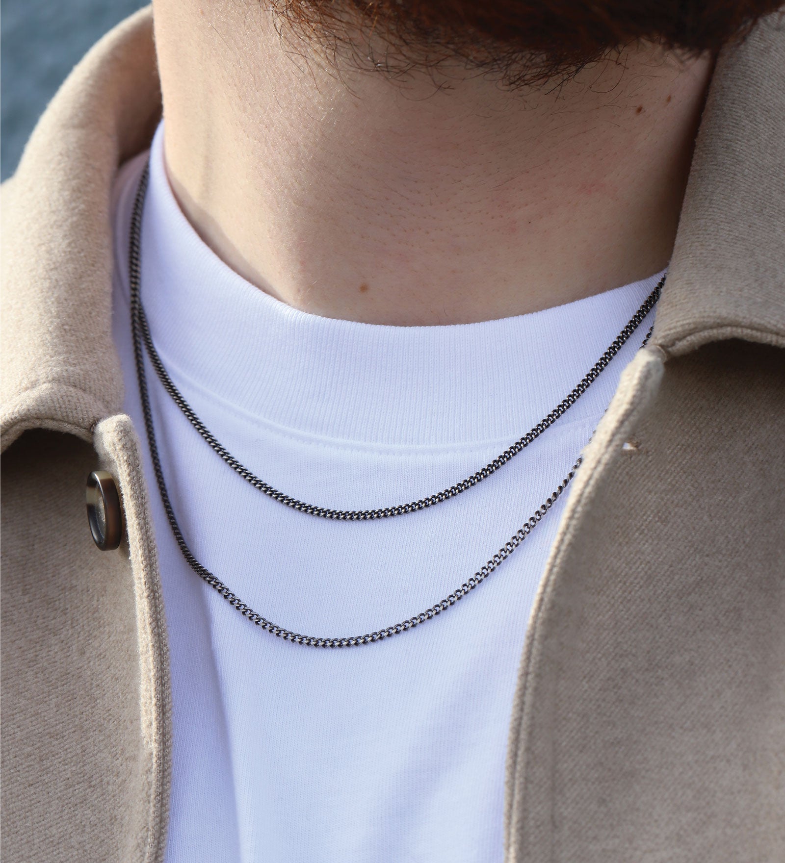 Curb Chain Necklace | 2.3mm Oxidized Sterling Silver / 22" - 24"