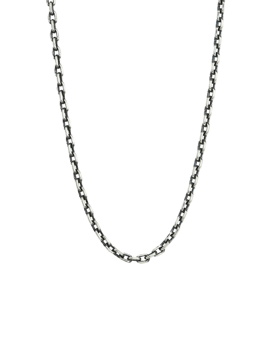 Rectangle Link Chain Necklace | 3.5mm Oxidized Sterling Silver / 22" - 24"