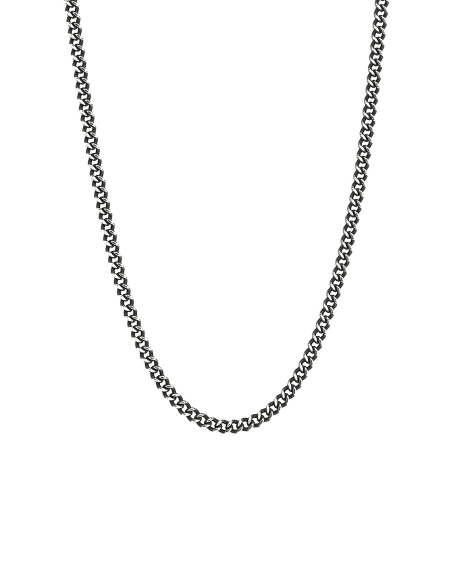 Curb Chain Necklace | 2.8mm Oxidized Sterling Silver / 18" - 20"