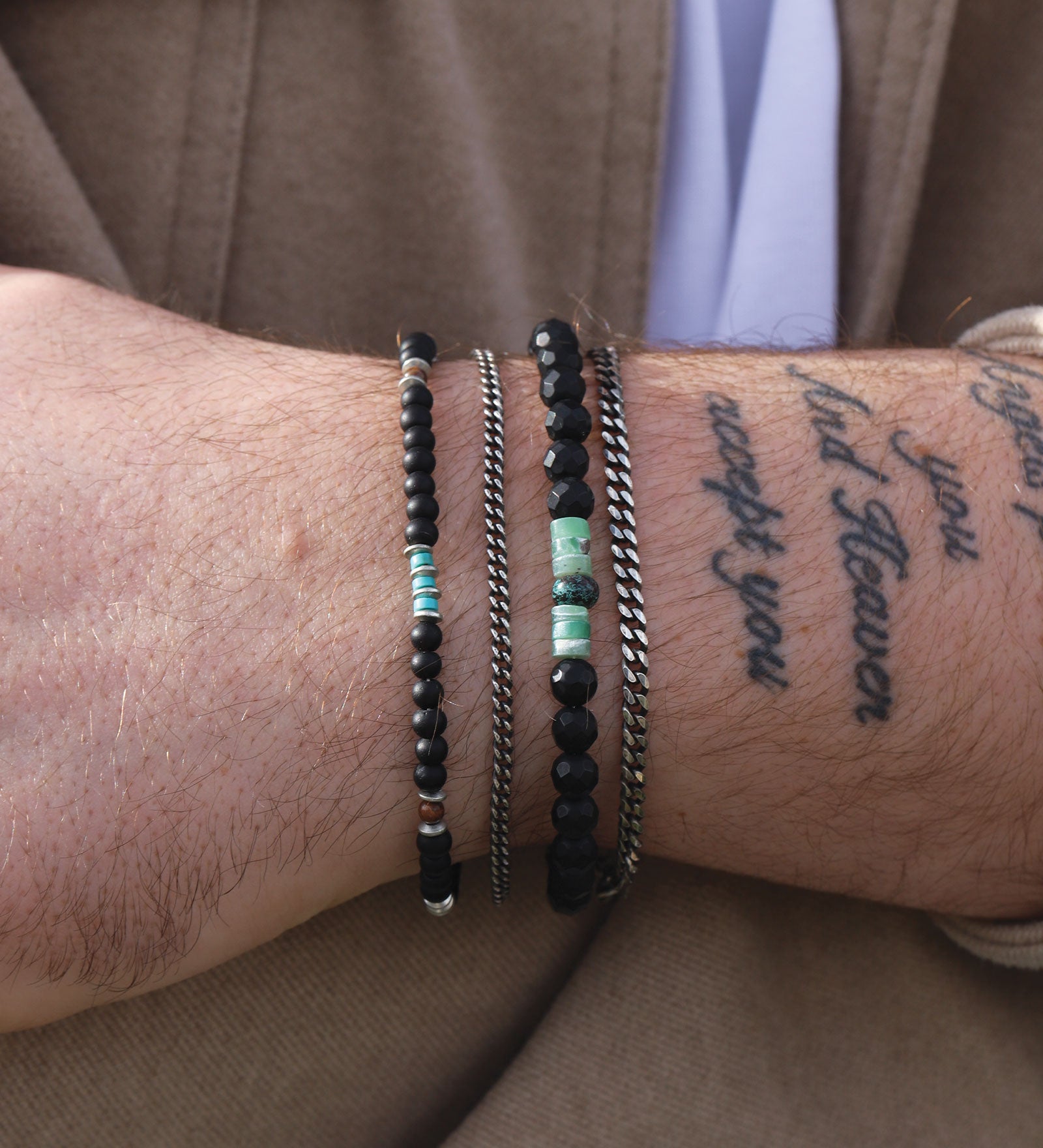 Diamond Cut Curb Chain Bracelet | 3.5mm Oxidized Sterling Silver