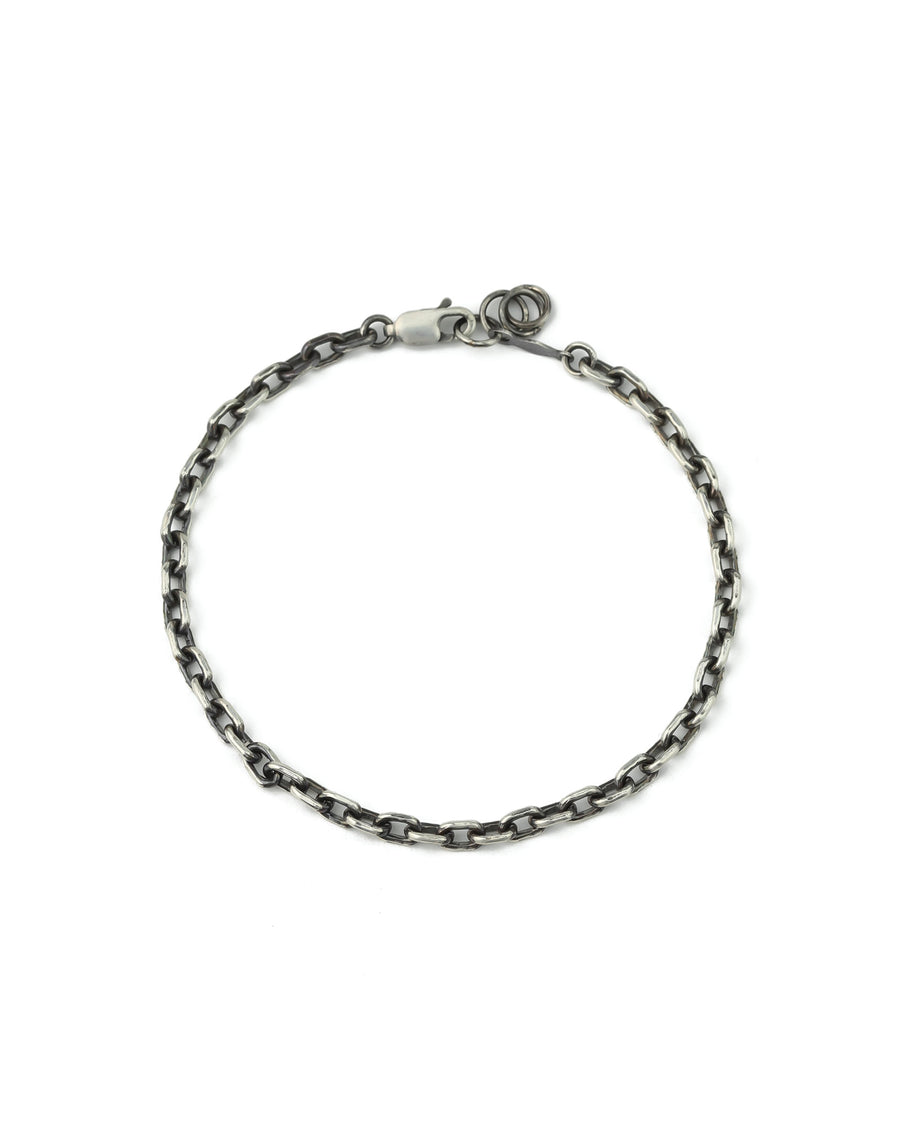 Rectangle Link Chain Bracelet | 3.5mm Oxidized Sterling Silver
