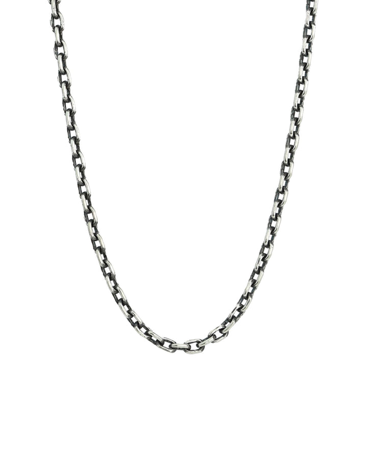 Rectangle Link Chain Necklace | 3.5mm Oxidized Sterling Silver / 18" - 20"