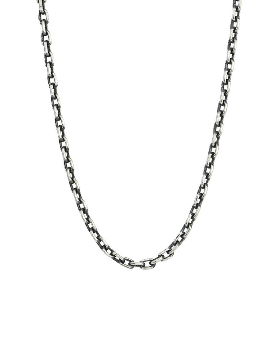 Rectangle Link Chain Necklace | 3.5mm Oxidized Sterling Silver / 18" - 20"