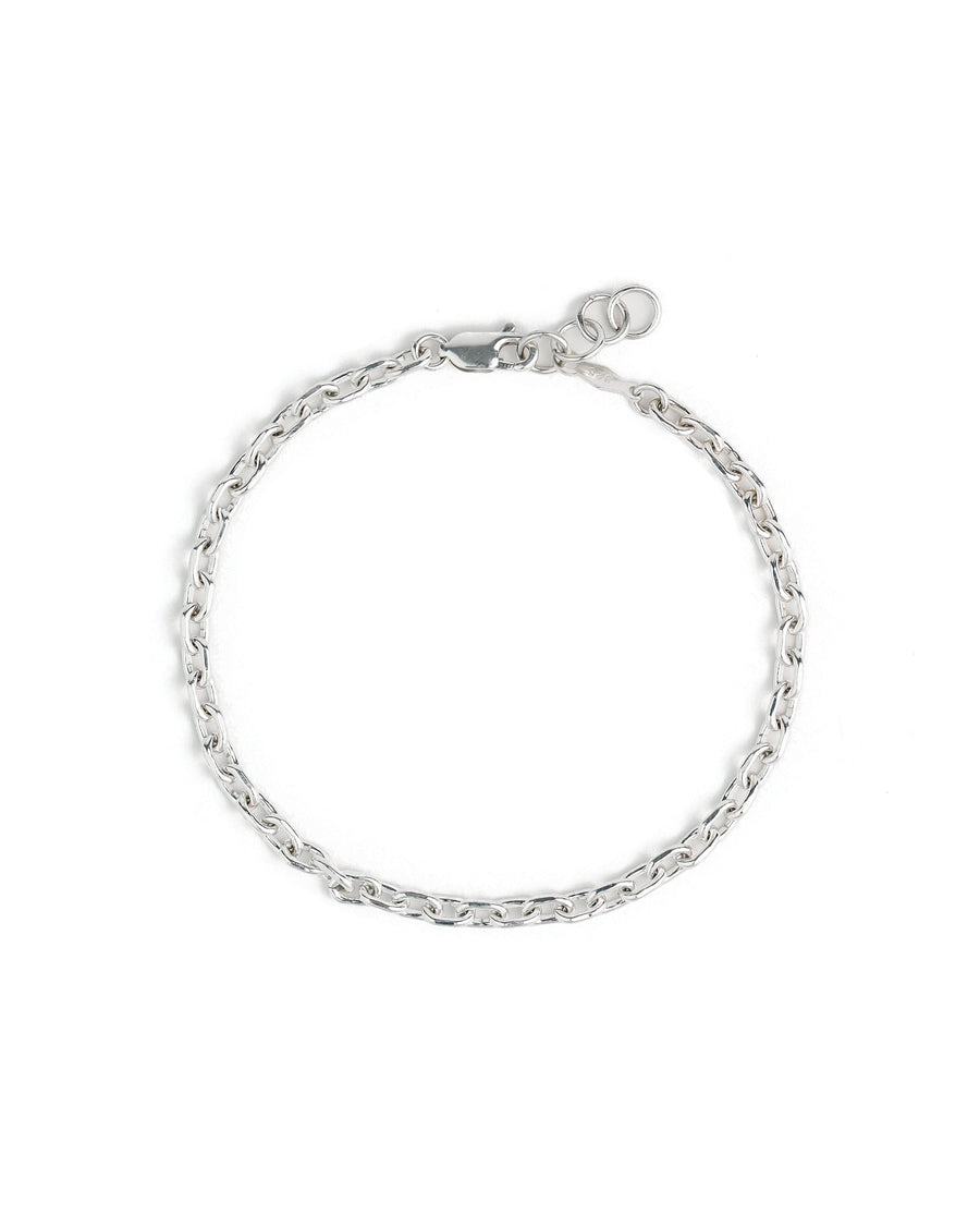 Finley & Wilder-Rectangle Link Chain Bracelet | 3.5mm-Bracelets-Sterling Silver-Blue Ruby Jewellery-Vancouver Canada