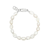 Finley & Wilder-Pearl Strand Bracelet-Bracelets-Sterling Silver, White Pearl-Blue Ruby Jewellery-Vancouver Canada