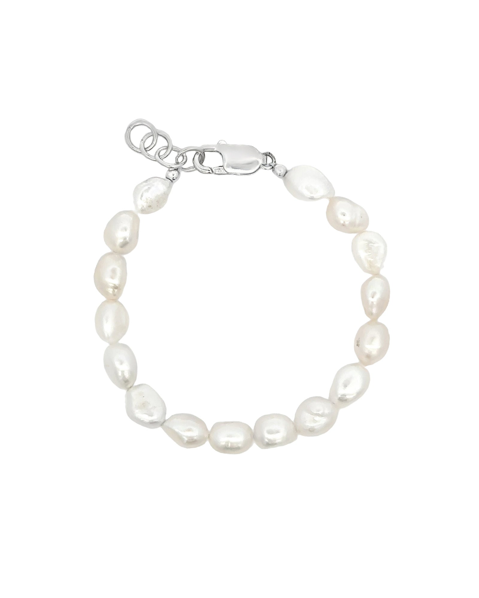 Finley & Wilder-Pearl Strand Bracelet-Bracelets-Sterling Silver, White Pearl-Blue Ruby Jewellery-Vancouver Canada