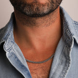 Finley & Wilder-Diamond Cut Flat Curb Chain Necklace | 5mm-Necklaces-Blue Ruby Jewellery-Vancouver Canada