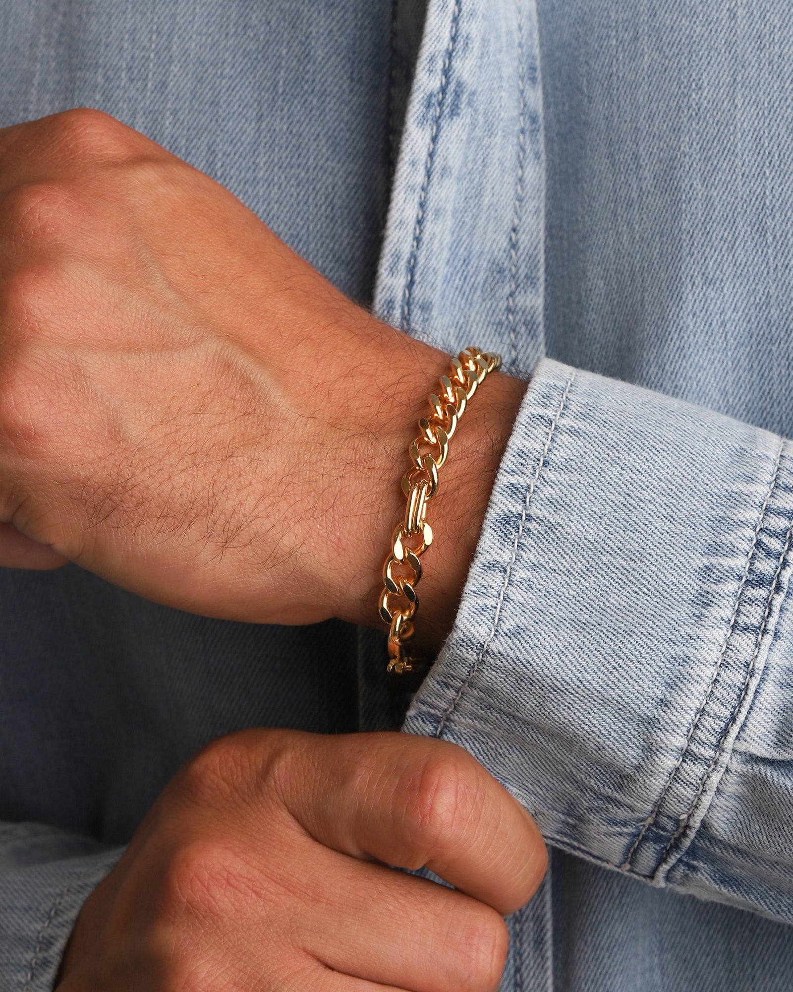 Finley & Wilder-Diamond Cut Flat Curb Chain Bracelet | 8mm-Bracelets-Blue Ruby Jewellery-Vancouver Canada