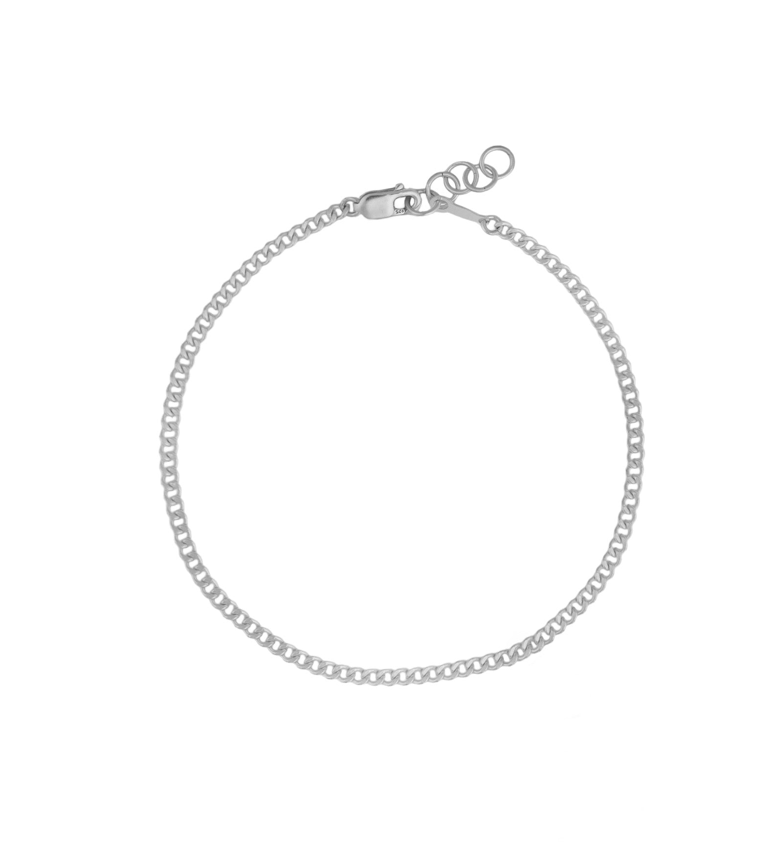 Curb Chain Bracelet 2.3mm Sterling Silver