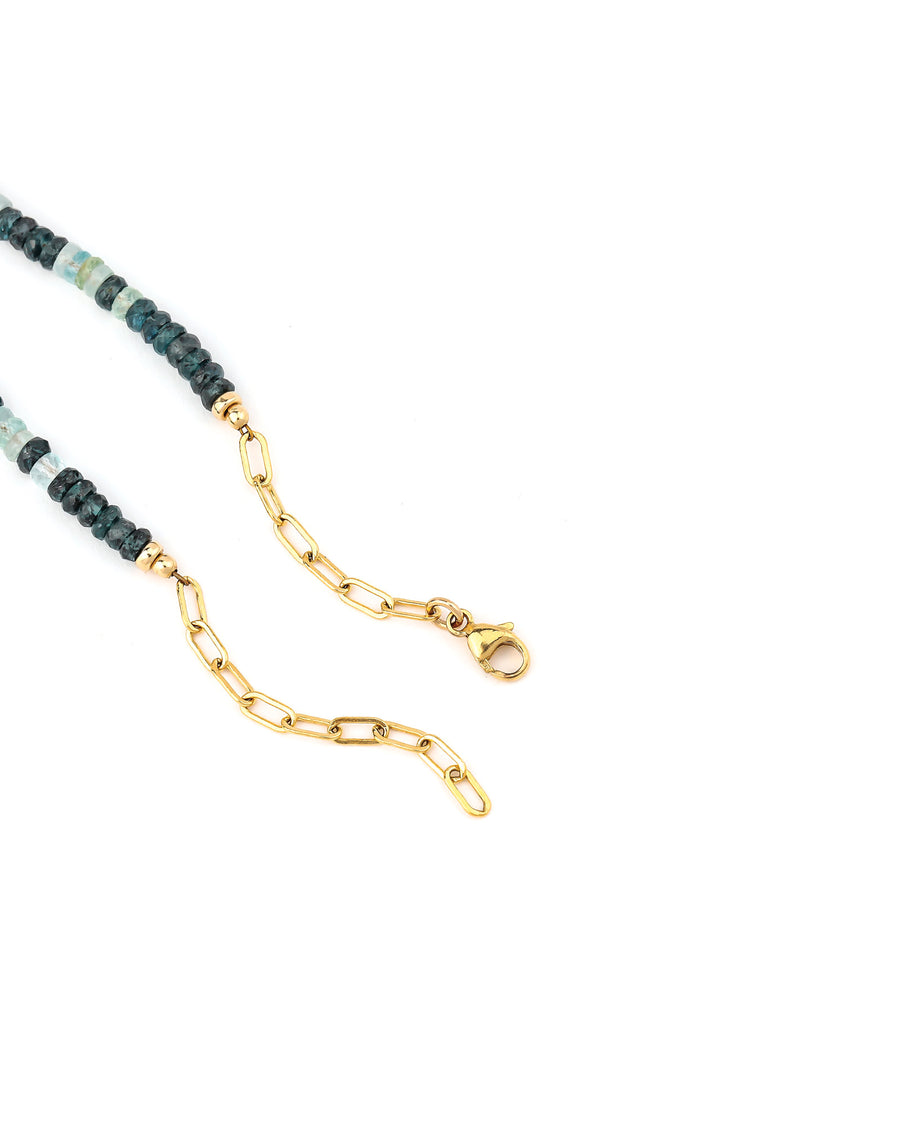 Gem Jar-Gradual Kyanite + Beryl Beaded Necklace-Necklaces-14k Gold Filled, Kyanite-Blue Ruby Jewellery-Vancouver Canada