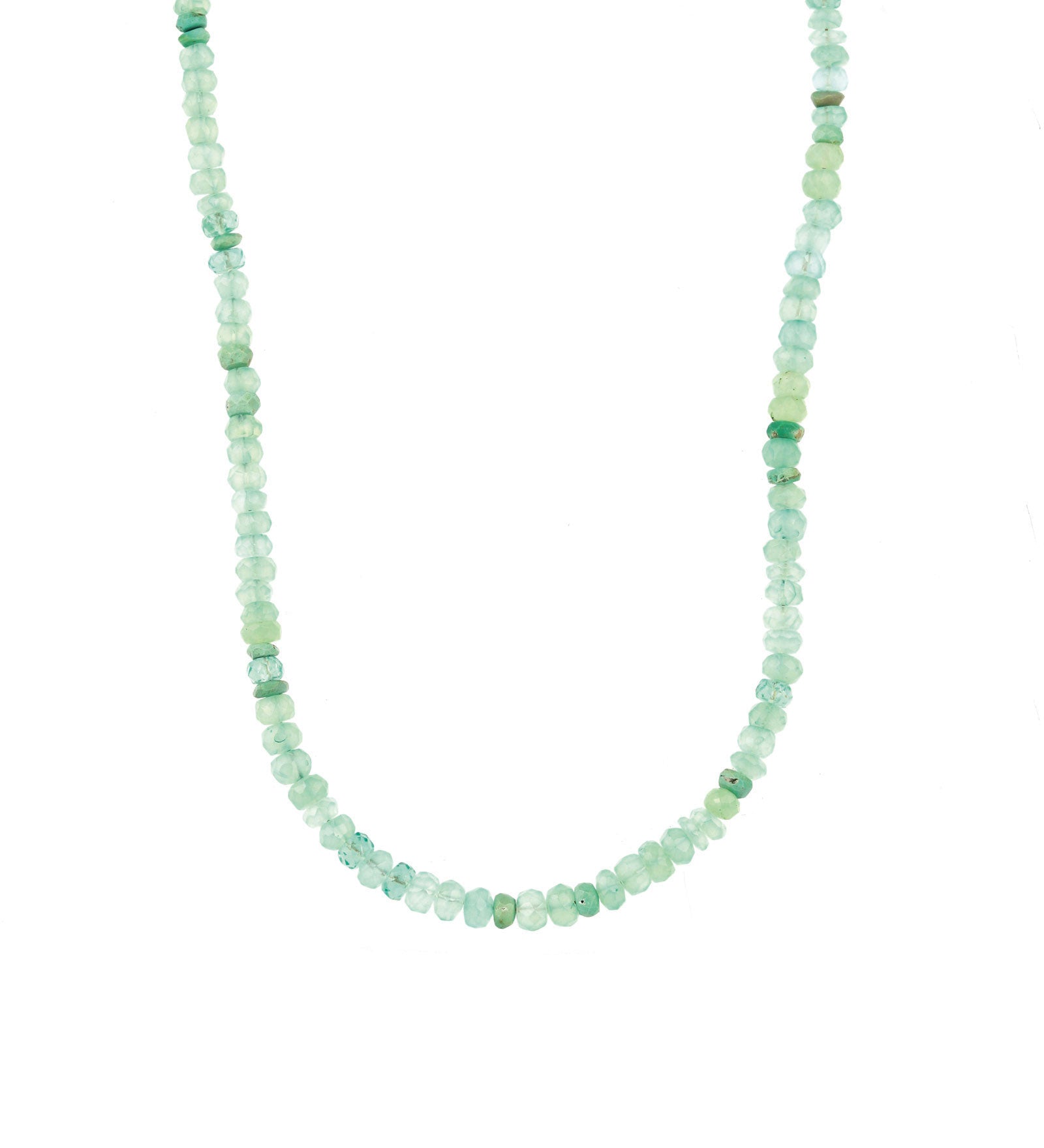 Green Mix Stone Necklace | 4mm 14k Gold Filled, Apatite, Aqua Chalcedony, Chrysoprase
