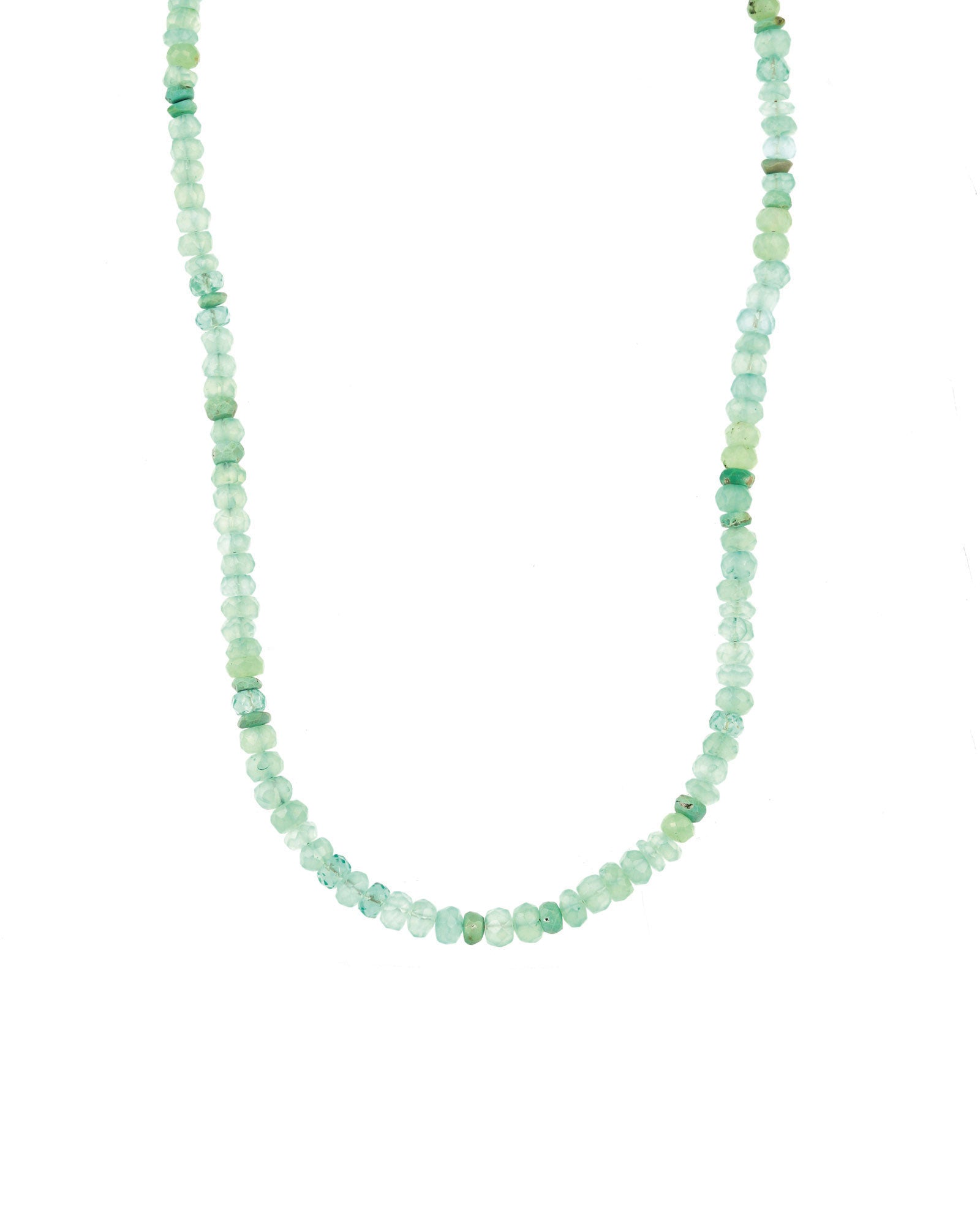 Green Mix Stone Necklace | 4mm 14k Gold Filled, Apatite, Aqua Chalcedony, Chrysoprase