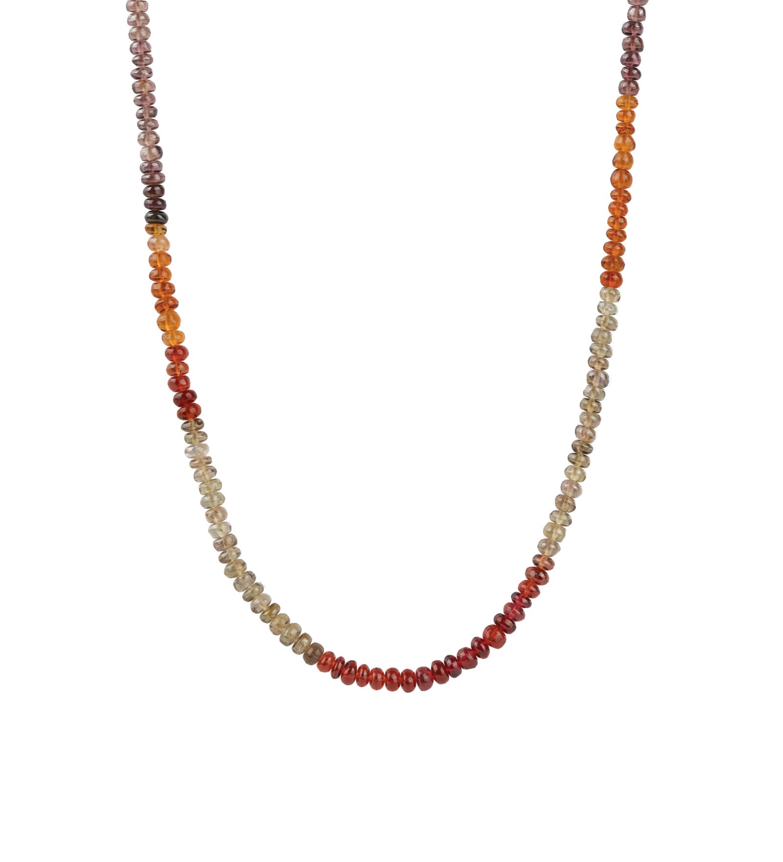 Autumn Mix Stone Necklace | 3mm 14k Gold Filled, Garnet, Iolite, Quartz