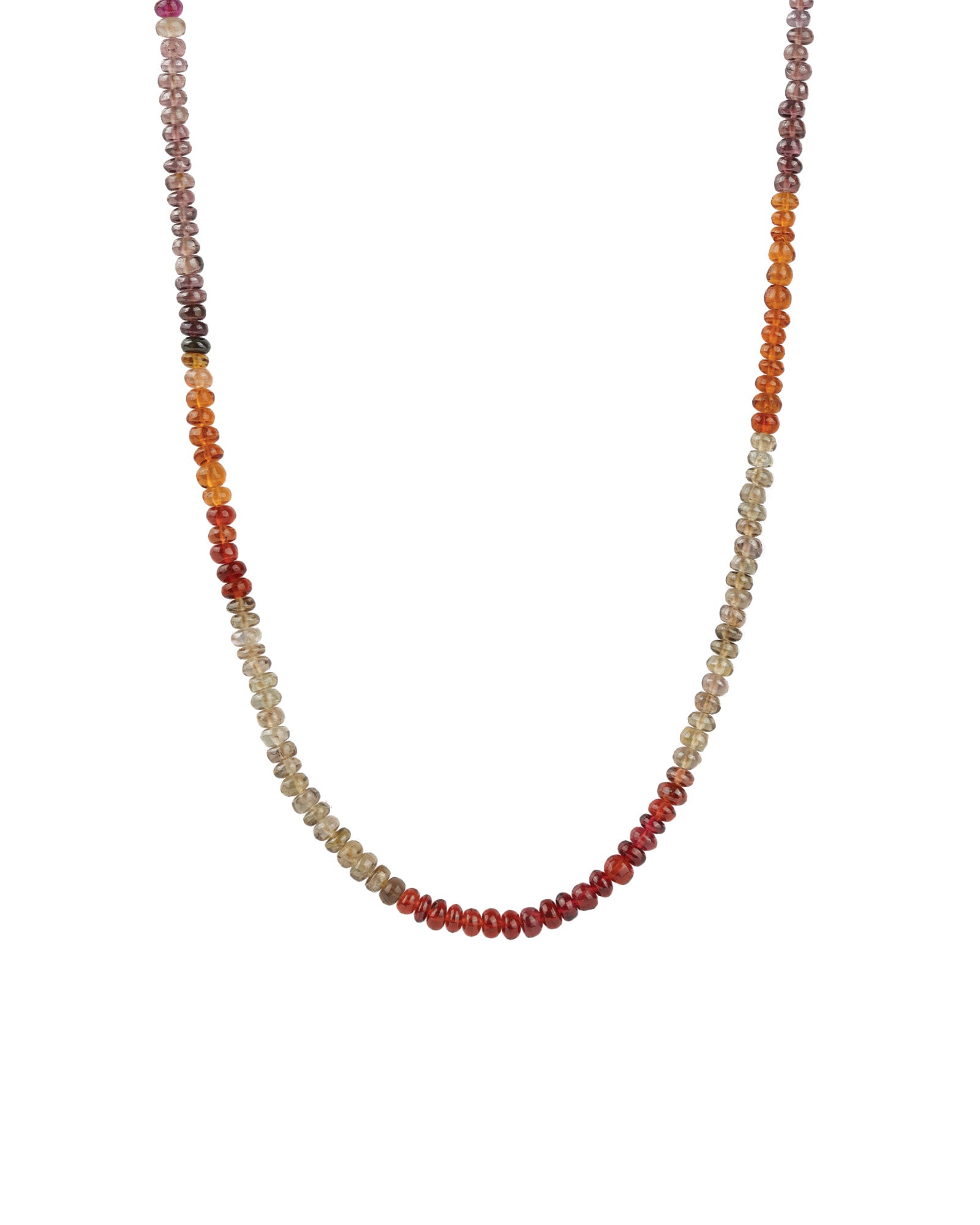 Autumn Mix Stone Necklace | 3mm 14k Gold Filled, Garnet, Iolite, Quartz