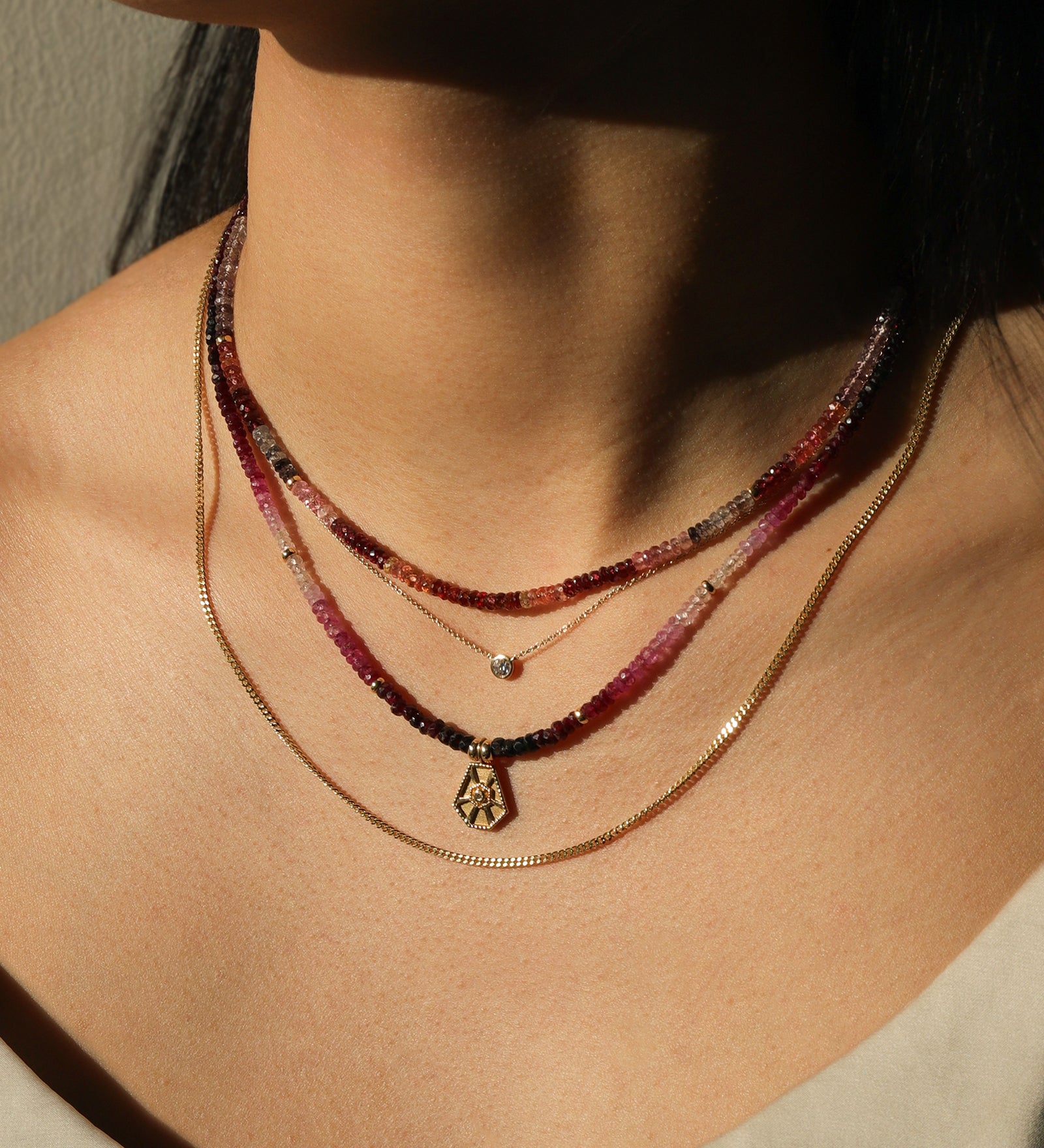 Gem Jar-Ruby Stone Charm Necklace-Necklaces-Blue Ruby Jewellery-Vancouver Canada
