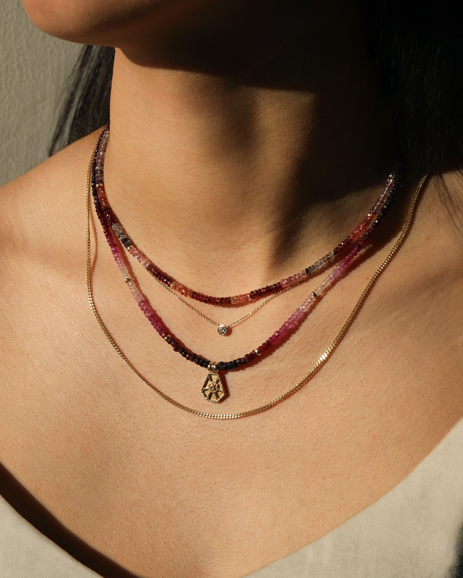 Gem Jar-Ruby Stone Charm Necklace-Necklaces-Blue Ruby Jewellery-Vancouver Canada