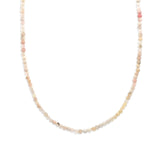 Pink Opal Beaded Necklace 14k Gold Filled, Pink Opal