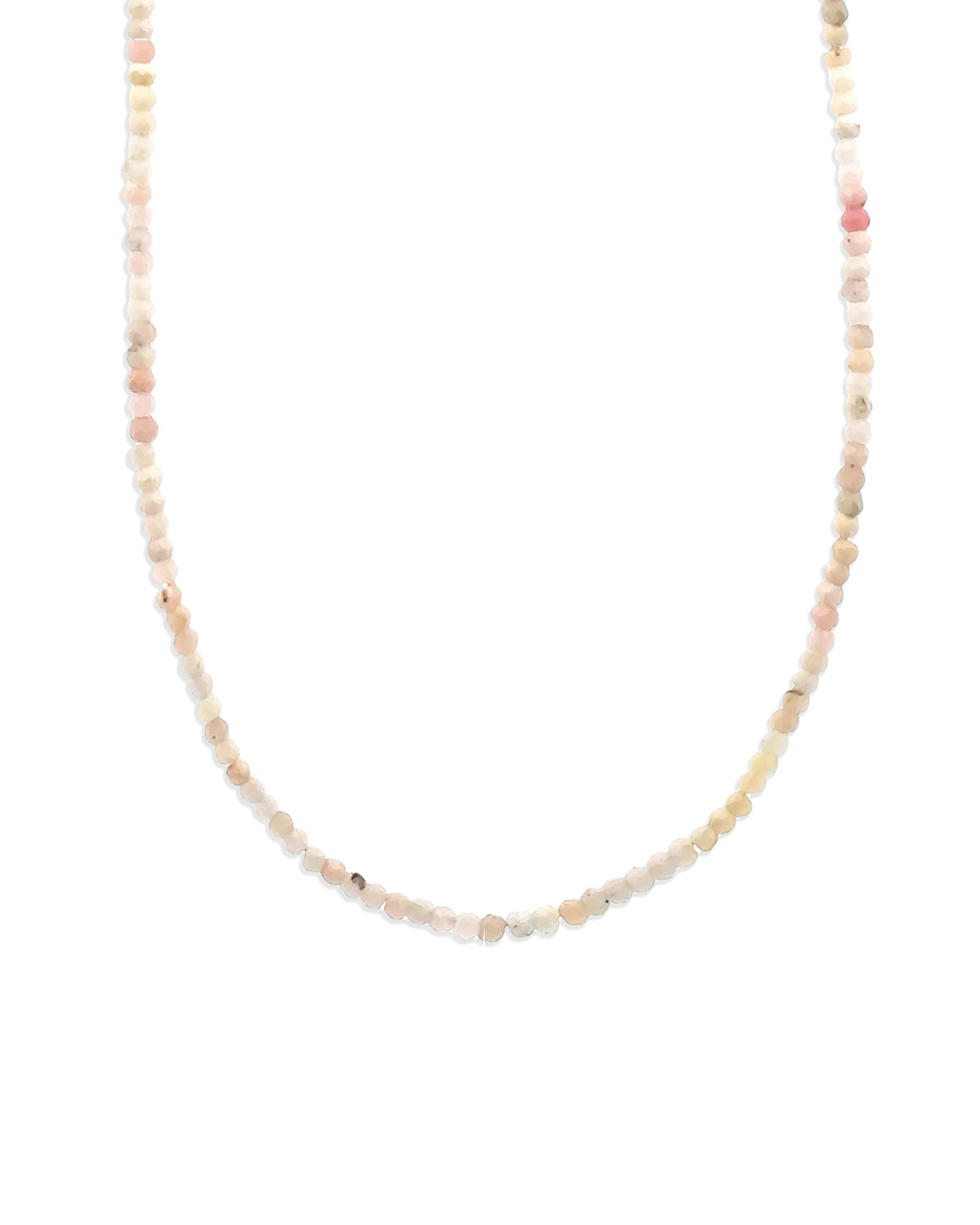 Pink Opal Beaded Necklace 14k Gold Filled, Pink Opal
