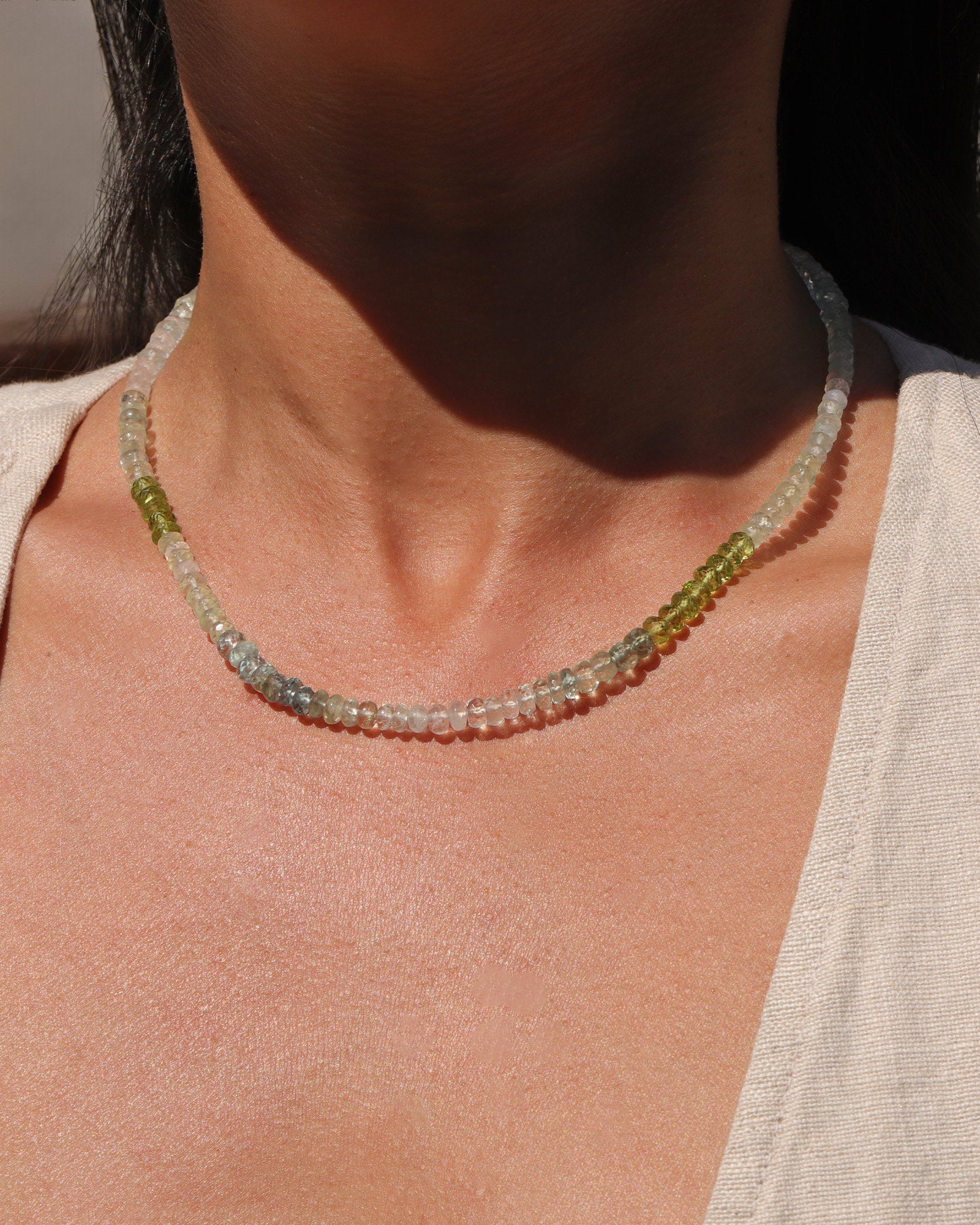 Gem Jar-Mix Stone Necklace | 4-5mm-Necklaces-14k Gold Filled, Blue/Green Mix-Blue Ruby Jewellery-Vancouver Canada