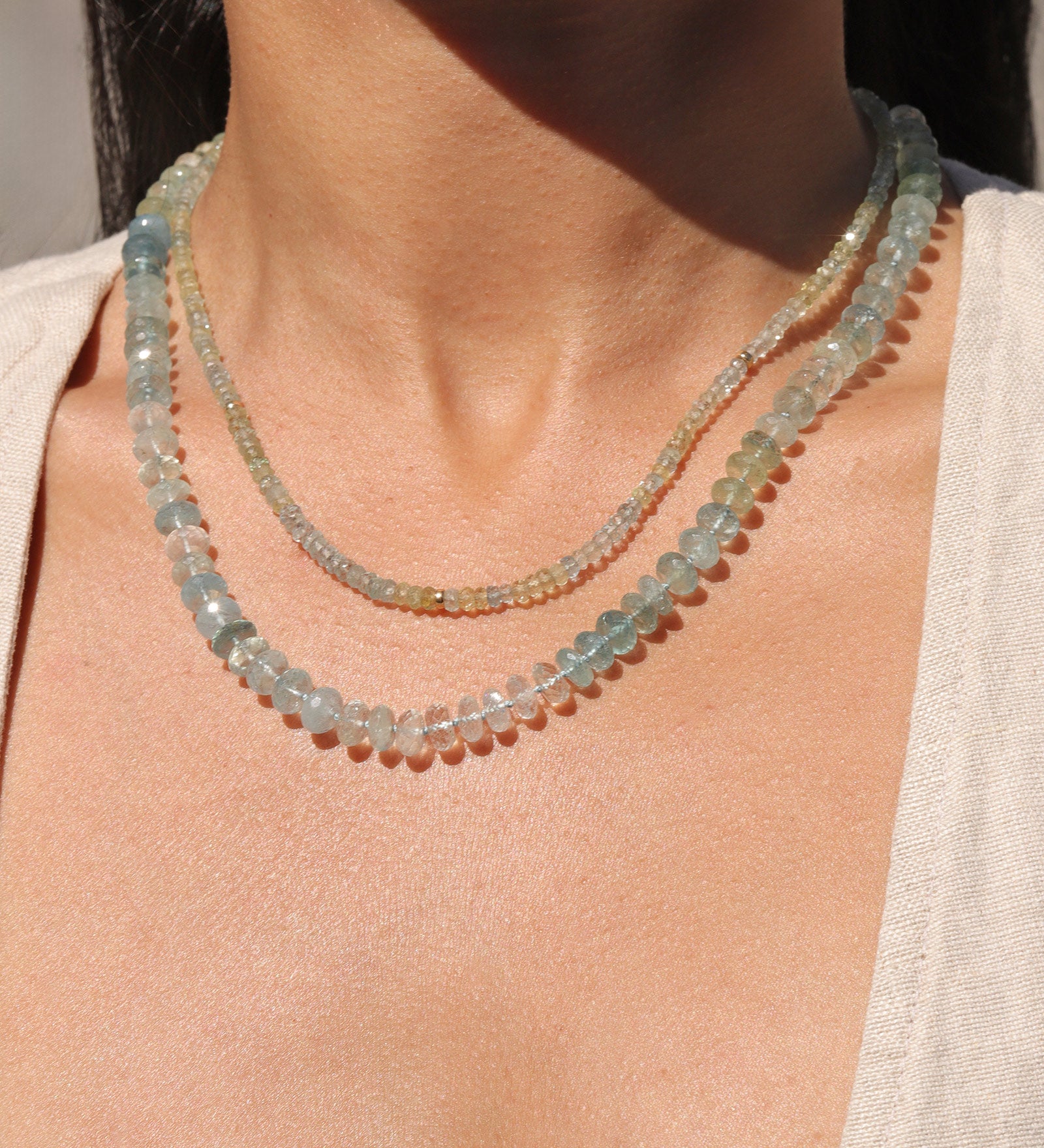 Gem Jar-Knotted Stone Necklace | 7mm-Necklaces-14k Gold Filled, Beryl-Blue Ruby Jewellery-Vancouver Canada